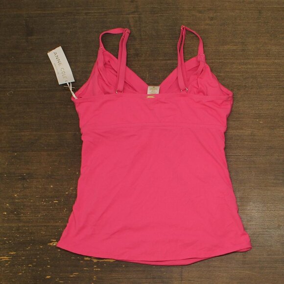 Anne Cole Womens Surplice Underwire Tankini Swim Top Pink Glow 36DD/38D - Picture 2 of 7